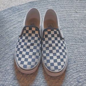 ♡ checkered vans slip ons ♡